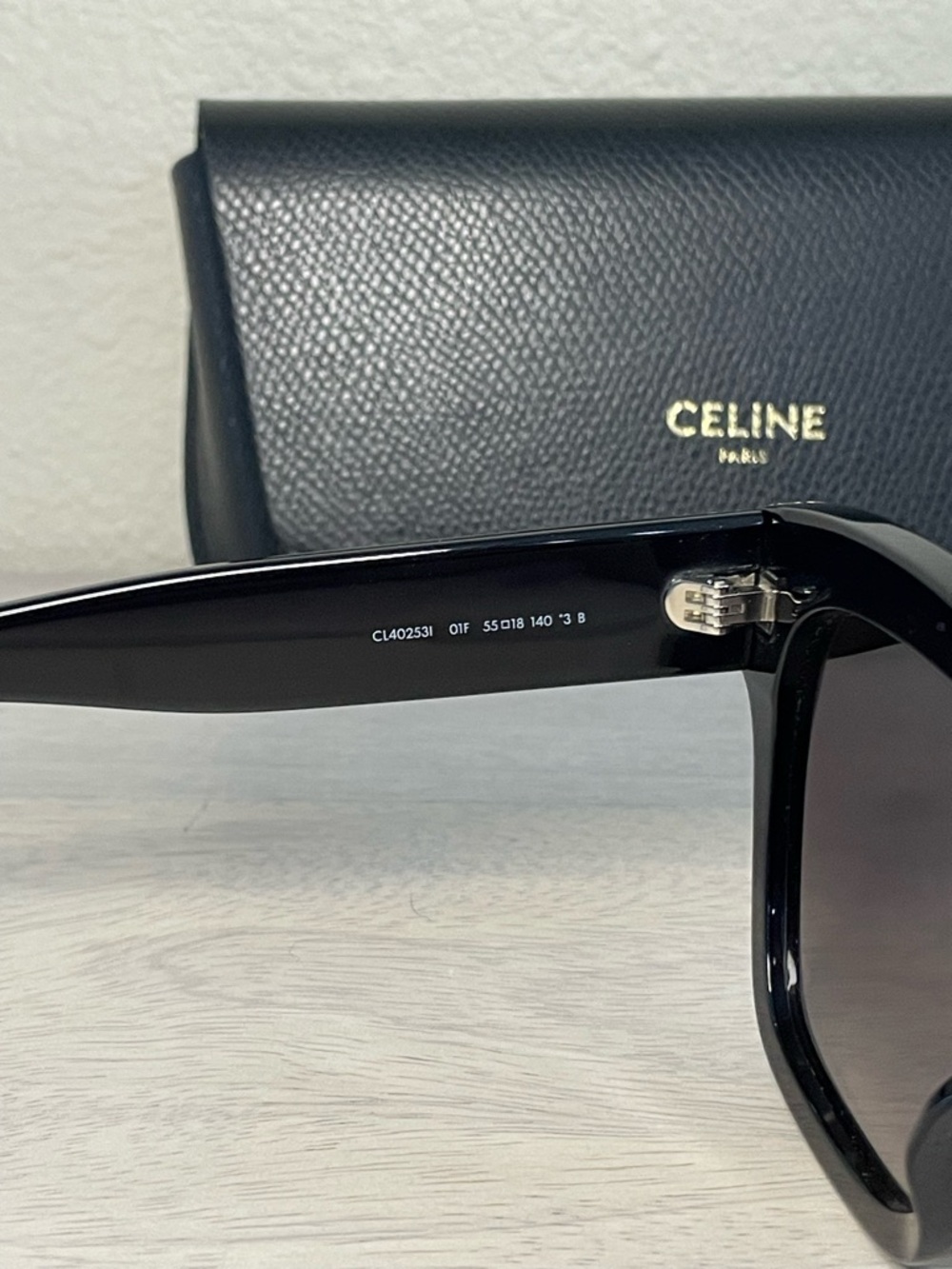 Celine Triomphe Acetate Square Black Sunglasses - Picture 8 of 11